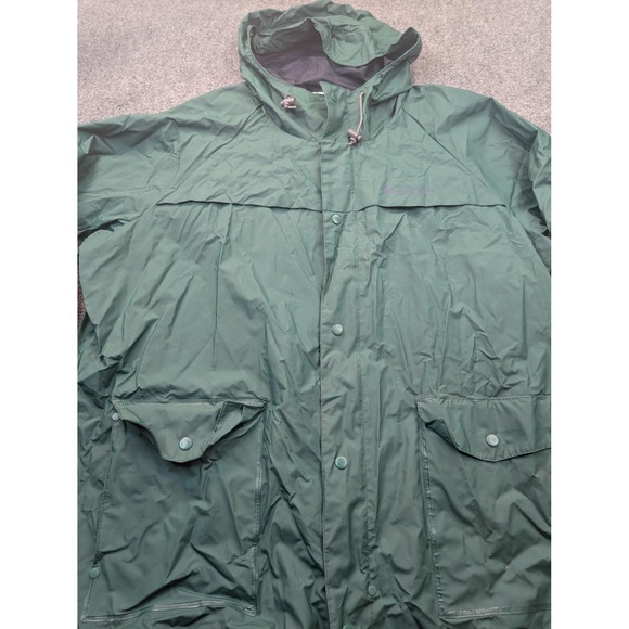 Columbia Jacket Mens 2XL Green Hooded Rain Parka Drawstring Outdoors Coat - Picture 3 of 12